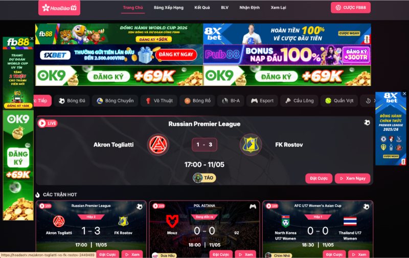 Cập nhật lịch thi đấu và kết quả liên tục trên website